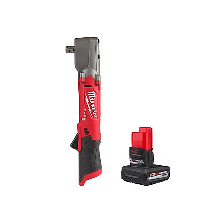 Milwaukee M12 FUEL 12V Lithium-Ion Brushless Cordless 1/2 in. Right Angle Impact Wrench with Pin Detent with M12 5.0 Ah Battery
