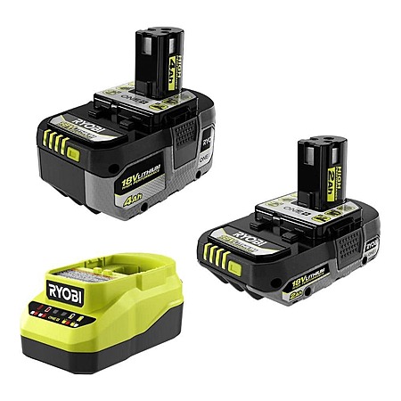 Ryobi ONE+ 18V Lithium Starter Kit with (1) 2.0 Ah Battery, (1) 4.0 Ah Battery, and Charger $76 @HomeDepot