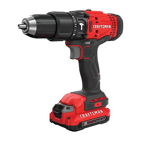 CRAFTSMAN V20 1/2-in 20v Hammer Drill (2) 3 Ah Batteries and Charger Variable Speed Cordless | CMCD711C2