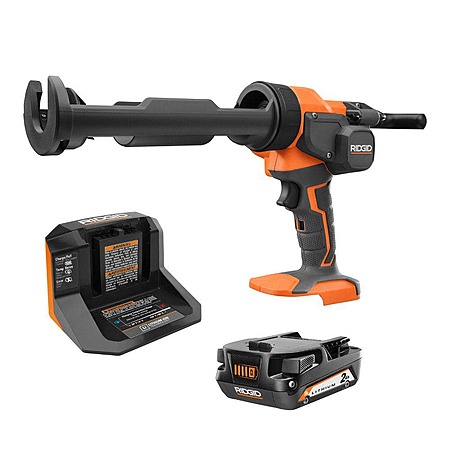 Ridgid 18V Cordless 10 oz. Caulk Gun and Adhesive Gun Kit with (1) 2.0 Ah Battery and Charger