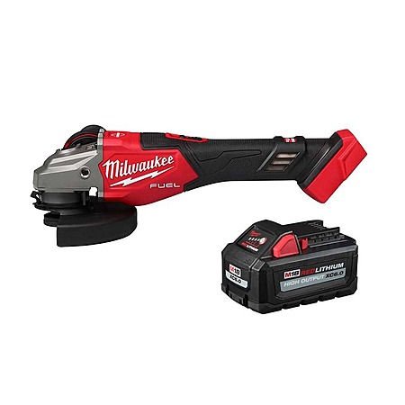 Milwaukee M18 FUEL 18V Lith-Ion Brushless Cordless 4-1/2 in./6 in. Braking Grinder with Slide Switch w/ High Output 6.0 Ah Battery $279