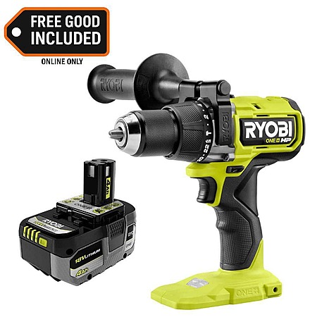 Ryobi ONE+ HP 18V Brushless Cordless 1/2 in. Hammer Drill with ONE+ 18V 4.0 Ah Battery