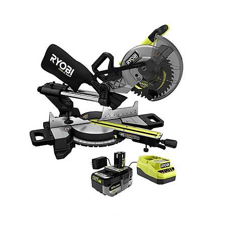 Ryobi ONE+ HP 18V Brushless Cordless 10 in. Sliding Compound Miter Saw Kit with 4.0 Ah HIGH PERFORMANCE Battery and Charger