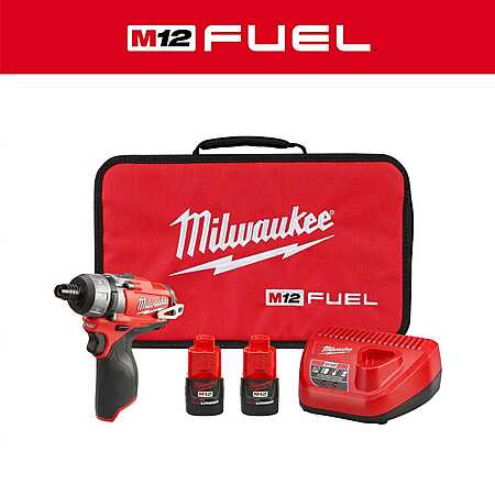 Milwaukee M12 FUEL 12V 1/4 in. Hex 2-Speed Screwdriver Kit W/(2) 2.0h Batteries & Bag Lithium-Ion Brushless Cordless