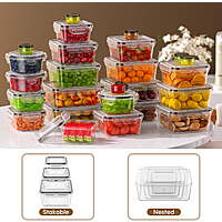 Food Storage Containers with Lids, 52 Piece Leak Proof Clear Plastic Food Container for Food, BPA-Free, $22.82
