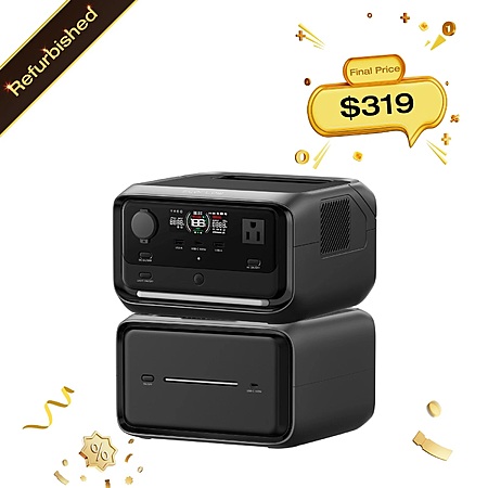(Refurb) ECOFLOW River 3 Plus 286Wh Power Station + EB600 572Wh Extra ...