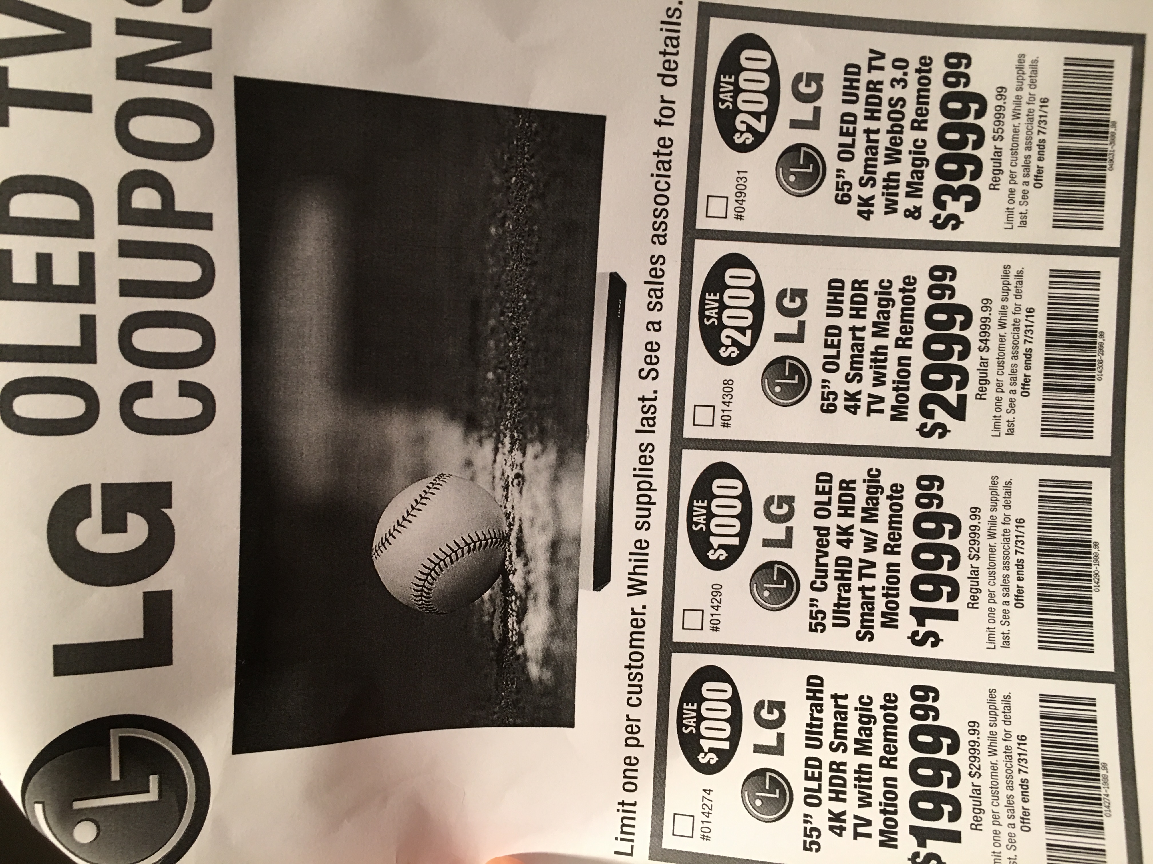 LG Electronics OLED 65B6P Flat 65-Inch 4K Ultra HD Smart OLED TV (2016 ...