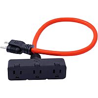 KMC 3-Outlet Power Extension Cord, 12AWG 2-Feet Extension Cord, 125V/15Amp 1875Watt $5.29