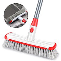 Floor Scrubber with Long Handle, 2 in 1 Scrubbing Brush for Bathroom, Kitchen, Tub, Carpet, Grout, Tile $9.99