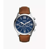 Flynn Chronograph Brown Leather Watch. $80.00