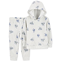 Carter's Baby Boys Bicycle-Print Fleece Hoodie & Pull-On Pants, 2 Piece Set - Heather. $8.33