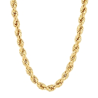 Lightweight Rope Chain Necklace (5.5mm) in 10k Yellow Gold, 22" - Gold. $1610.00. Free Shipping