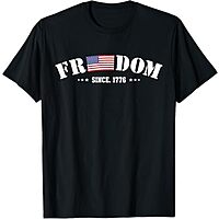 Freedom 1776 US American Flag 4th Of July T-Shirt $13.99