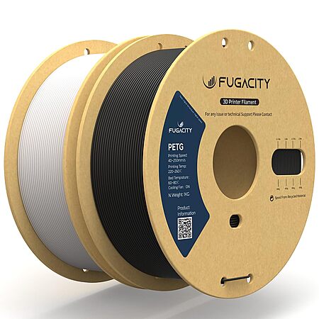 Two 1KG Rolls of Fugacity PETG Filament for $17.99