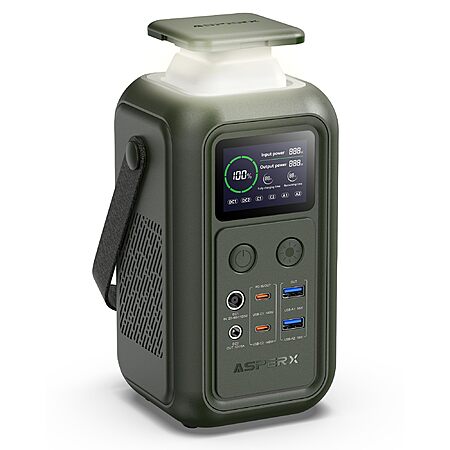 192Wh AsperX Portable 4-Port USB Power Station, up to 200W Total, 140W USB-C