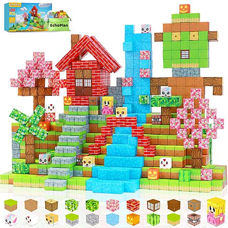 100-pc EchoPlan Magnetic Building Blocks $11.70 