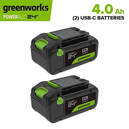 Greenworks PowerAll 24V Battery 2-Pack, with (2) 4.0 Ah Batteries, Longer Lasting Power