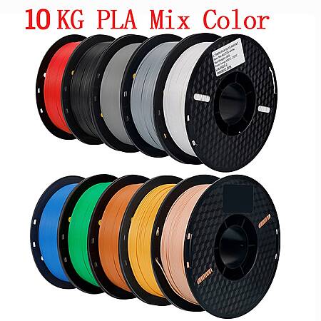 10-Pk 1KG KINGROON 1.75mm PLA 3D Printer Filament (Mixed Colors) $54.20 + Free S&H
