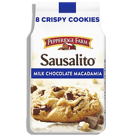 Pepperidge Farm Sausalito Crispy Milk Chocolate Macadamia Nut Cookies, 7.2 OZ Bag (8 Cookies) $3.61 at Amazon