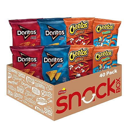 Frito-Lay Doritos & Cheetos Mix (40 Count) Snacks Variety Pack | Individually packaged, great for packing with lunches, enjoy on-the-go, bulk snacks $20 $20.65
