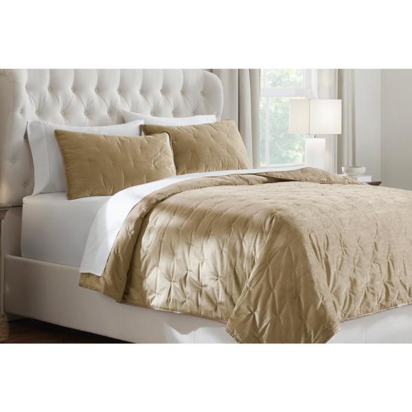 Home Decorators Collection 3-Piece Braelyn Velvet Quilt Set: Queen $28, King $30.52 at Home Depot + Free Store Pickup