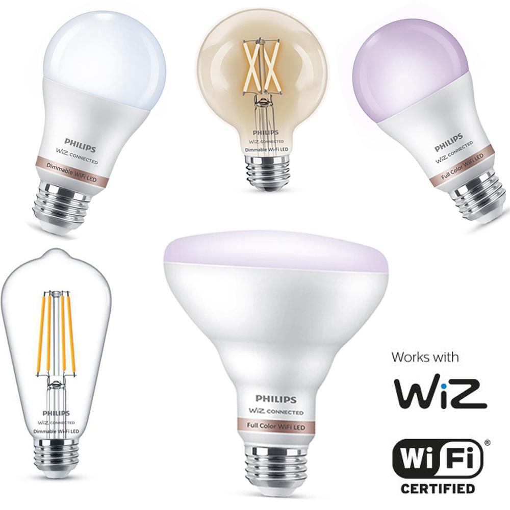 Philips Smart Wi-Fi LED (Wiz Connected) Bulbs: A19 60W Soft White or Daylight $6.97, Color & Tunable $9.97, BR30 65W $8 + Free Shipping (Regional)