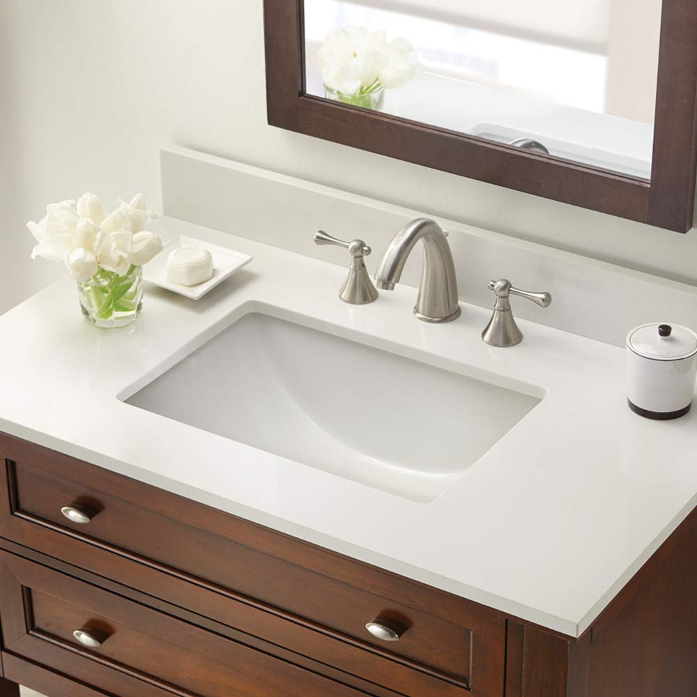 37" CAHABA Winter White Engineered Marble Vanity Top (8" Spread) $223.30 + Free S/H