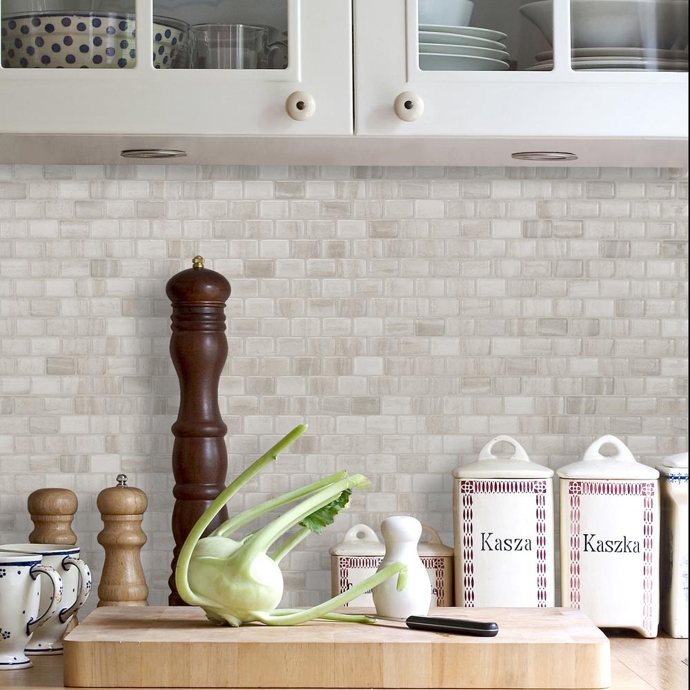 4-Pack Smart Tile Peel & Stick Tiles: Brixia (10.2 x 8.85") $13.06 & More at Home Depot + Free Curbside Pickup