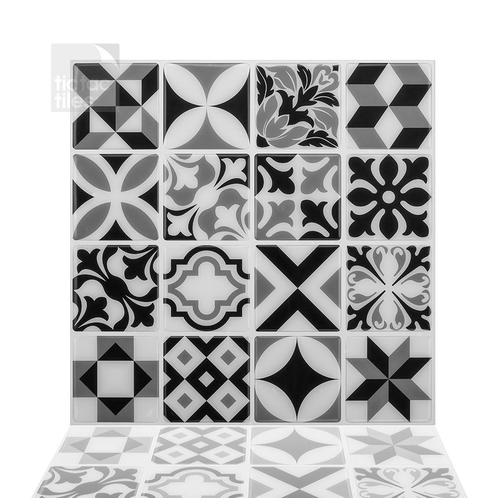 10-Pack Tic Tac Peel & Stick Tile: 10 W x 10" H Moroccan Mono $25, 12 W x 12" H Como Crema $34 at Home Depot + Free Curbside Pickup