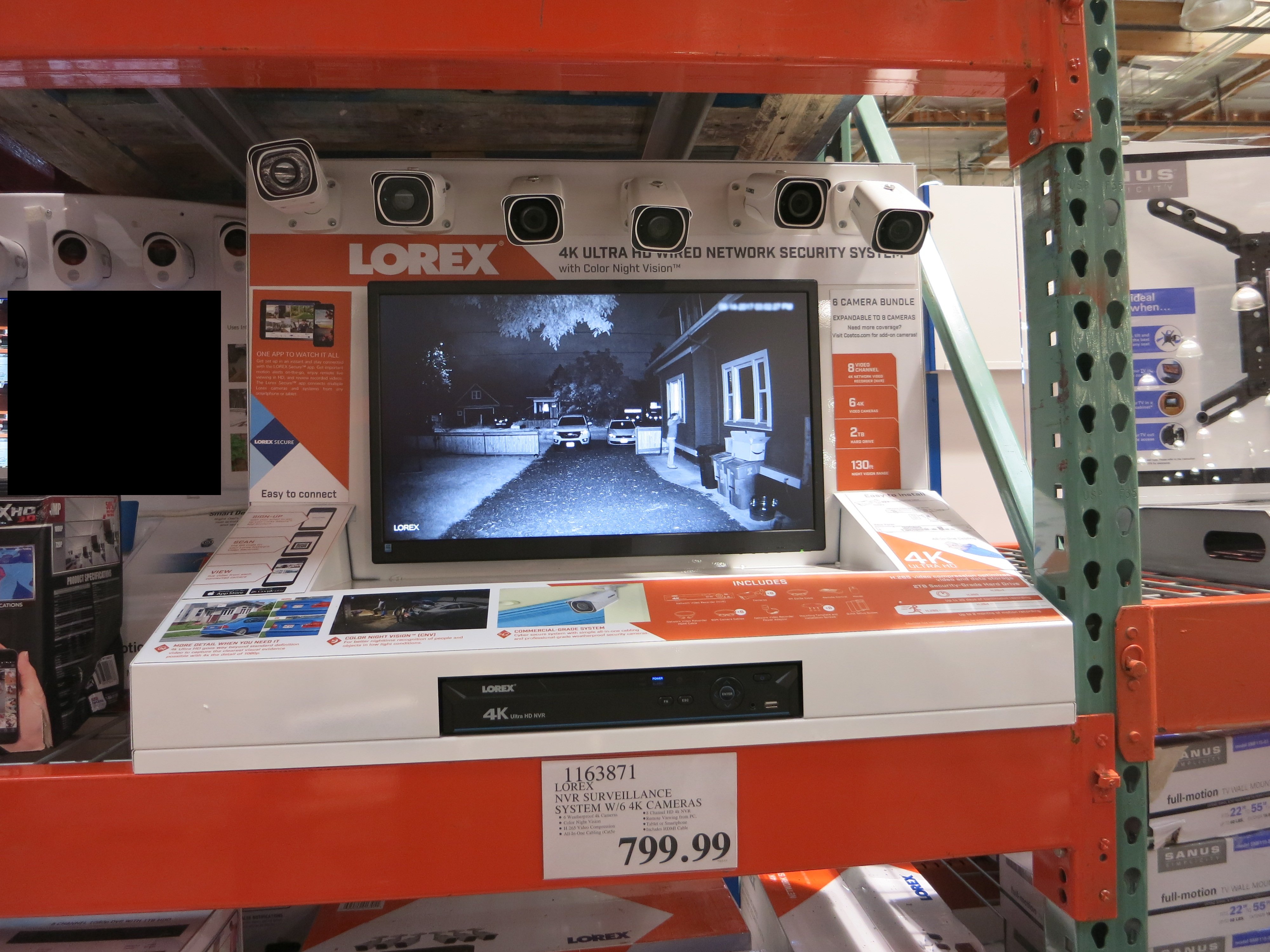 Lorex / Dahua OEM 6x 4K / 8MP security camera system w/ 8 port POE IP NVR 2TB HDD kit at Costco B&M YMMV for $799.99