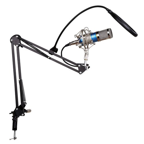 urlhasbeenblocked BM-800 Condenser Microphone + Pop Filter Wind Screen + Arm Stand with XLR Male to XLR Female Microphone Cable for Studio Recording $23.99