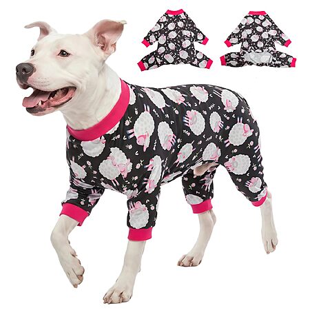 LovinPet Doberman Pajamas, Large Dog Pjs, Black Sheep Print $15.59