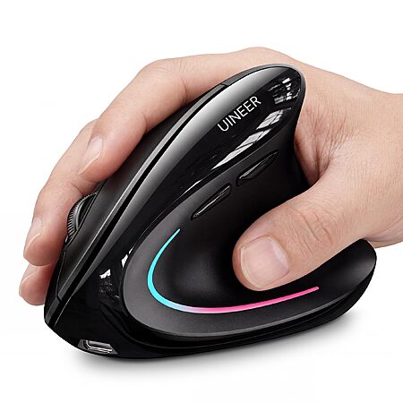 Uineer Vertical Ergonomic Mouse, Wireless Bluetooth Mouse
