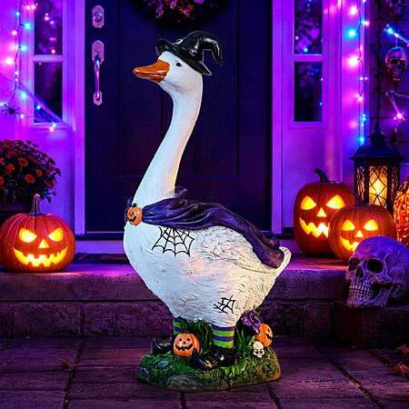 GIGALUMI 20" Halloween Witch Porch Goose