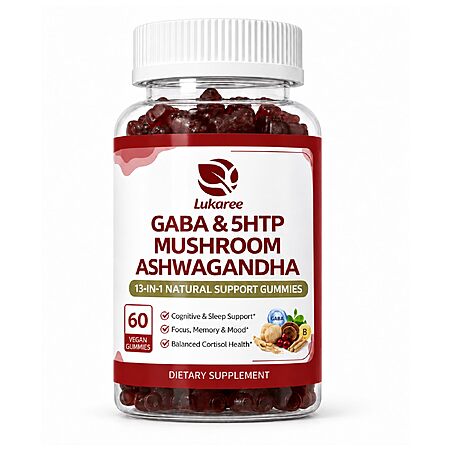Lukaree GABA & Mushroom Gummies for Natural Sleep & Calm Support