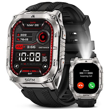 KOSPET Tank M4C 1.96" AMOLED Display Smart Watch with GPS, , 5ATM Waterproof $137.69