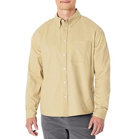 (Size Medium ONLY ) Amazon Essentials Men's Modern Oversized-Fit Cotton Button-Down Oxford Shirt