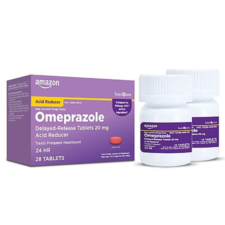 Amazon Basic Care Omeprazole Delayed Release Tablets 20 mg  $5.64