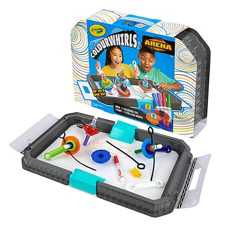 Select Accounts: Crayola Colourwhirls Battle Arena Art Game w/ 4 Spinning Tops, 4 Markers & Carrying Case $11.12 + Free Shipping w/ Prime or on $35+