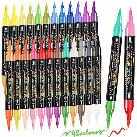 24-Pack WINSONS Dual Tip Acrylic Paint Markers (48 Colors) $4.99 + Free Shipping w/ Prime or on $35+