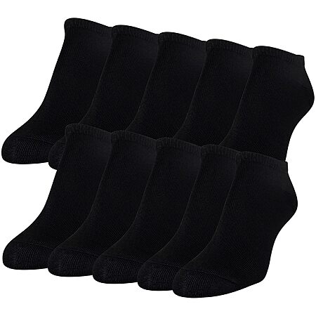 10-Pack Goldtoe Women's Medium Cushion No Show Socks (Black) $4.67 + Free Shipping w/ Prime or on $35+