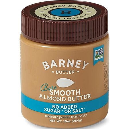 10-Oz Barney Butter Bare Smooth Almond Butter $4.75 w/ S&S
