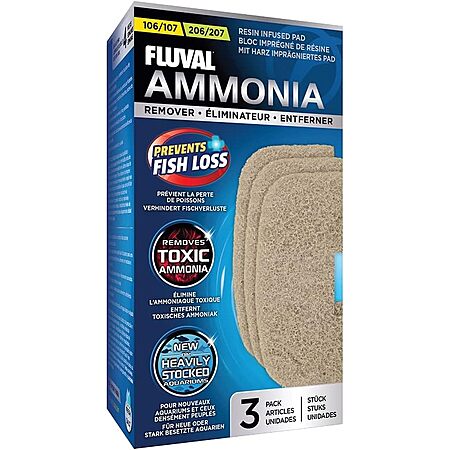 Select Accounts: 3-Pack Fluval 107/207 Aquarium Ammonia Remover Filter Pads $2.63 w/ S&S + Free Shipping w/ Prime or on $35+
