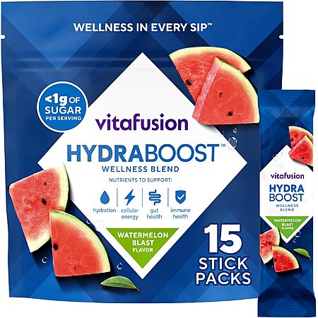 15-Count Vitafusion Hydraboost Wellness Drink Powder Packets ...