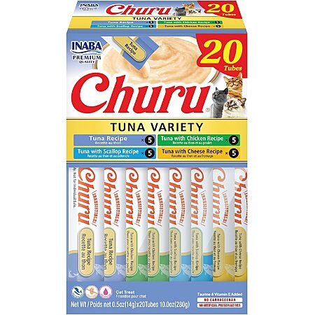 Select Accounts: 20-Count 0.5-Oz INABA Churu Lickable Creamy Purée Cat Treats (Tuna Variety) $5.99 w/ S&S + Free Shipping w/ Prime or on $35+