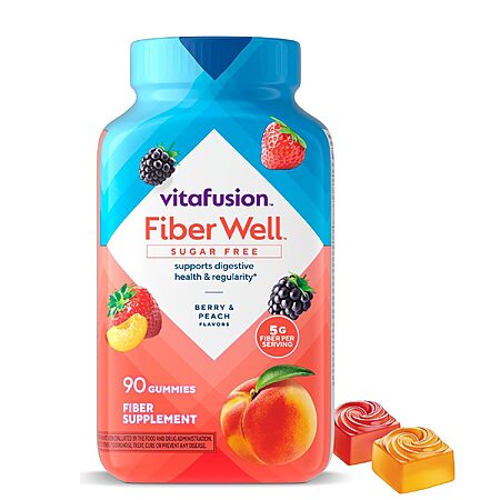 [Prime] 90-Count Vitafusion FiberWell Sugar Free Fiber Gummies (Berry & Peach) $6.02 w/ S&S + Free Shipping