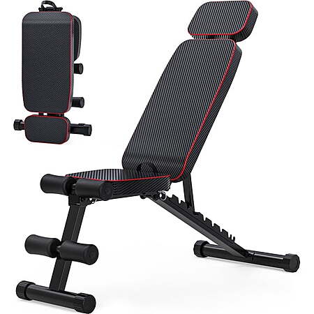 GIKPAL 9-Position Adjustable Foldable Weight Bench w/ 800-Lb Capacity (Various Colors) $64.99 + Free Shipping