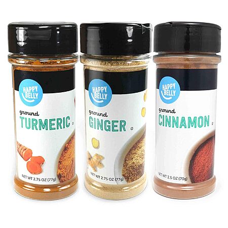 3-Pack 2.5-Oz Happy Belly Wellness Spice Set (Cinnamon, Ginger & Turmeric) $5.24 w/ S&S + Free Shipping w/ Prime or on $35+