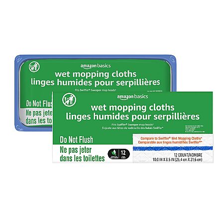 24-Count Amazon Basics Multi-Surface Wet Mopping Cloth Refills, Fresh Scent $5.24 ($0.22 Each) w/ S&S + Free Shipping w/ Prime or on $35+