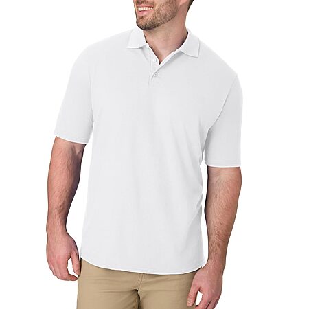 Hanes Men's X-Temp Pique Short-Sleeve Polo Shirt (White, Sizes S-3XL) $5.05 + Free Shipping w/ Prime or on $35+